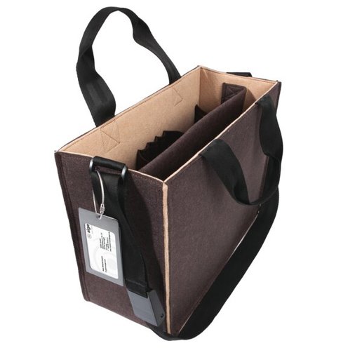 Sigel | Desk Sharing Bag BA422, für Laptop & Unterlagen, synthetischer Filz, braun-beige