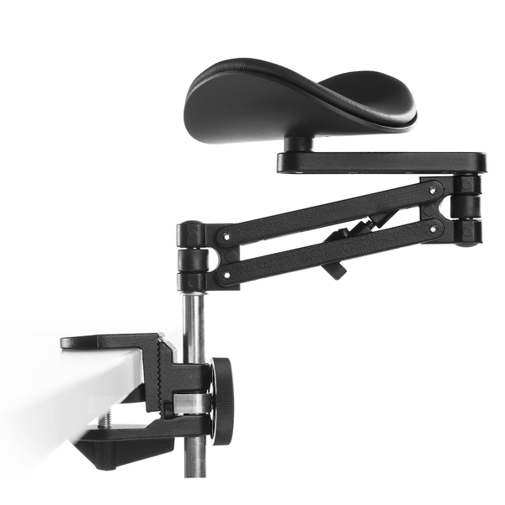 Ergorest | Laborversion 333-schwarz, für Tischplatte 15-43 mm, Arm Std 89mm, Pad kurz 130mm