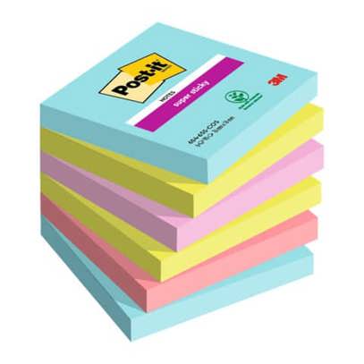3M | Post-it Super Sticky Notes 654-6SS-COS, 76x76 mm, 6 Blöcke, recycelt