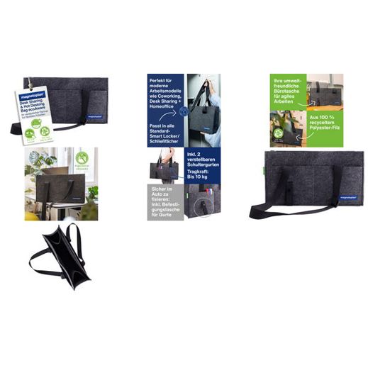 magnetoplan | Filztasche Desk Sharing Bag, anthrazit, recycelt