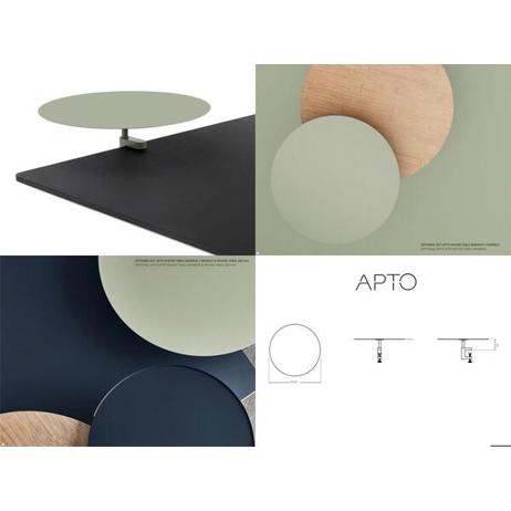 APTO by PJ Production | Round Table Ablageboard, 38 cm Durchmesser, mit Tischklemme, olivgrün
