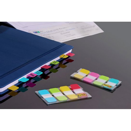 3M | Post-it® Index Haftstreifen, Blau und Grün, 25.4 mm x 43.2 mm