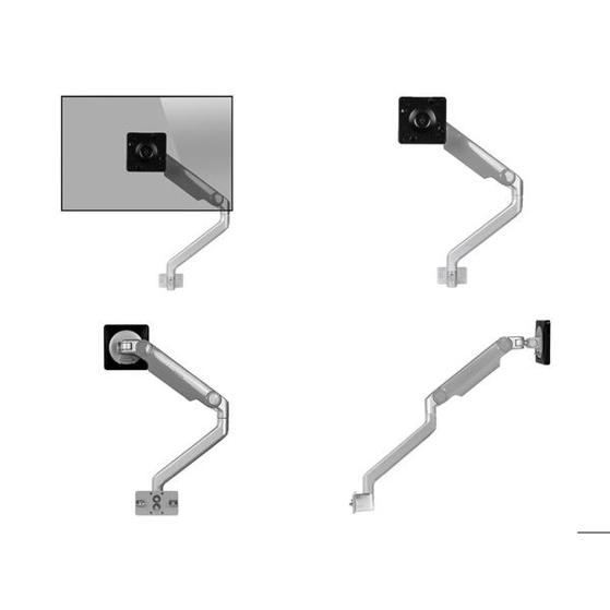 Humanscale | M2.1 Monitorhalterung, K+N Reling, silber, schwenkbar