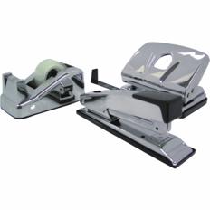 M&M | Schreibtisch-Set, Chrom-Set, 3-teilig, Silber
