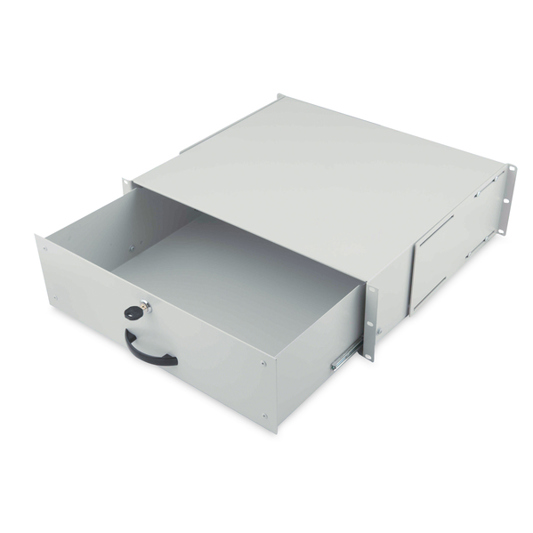 ASSMANN Electronic | DIGITUS Tastatureinschub & Dokumentenablage DN-19 KEY-3U, 3 HE, lichtgrau, 25 kg Traglast