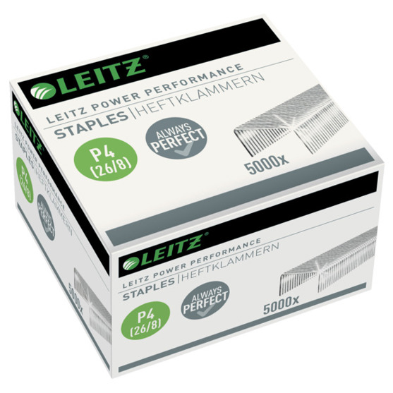 Leitz | Heftklammer Power Performance P4, 26/8mm, 40 Blatt, 5000 Stück