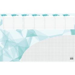 Zettler | Papier-Schreibunterlage 109-0000, 50 Blatt, recycelbar, grau/türkis