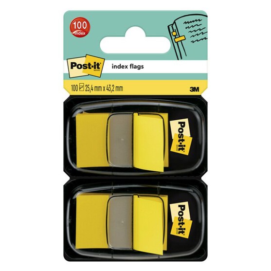 3M | Post-it® Index Haftstreifen, Gelb, 25.4 mm x 43.2 mm