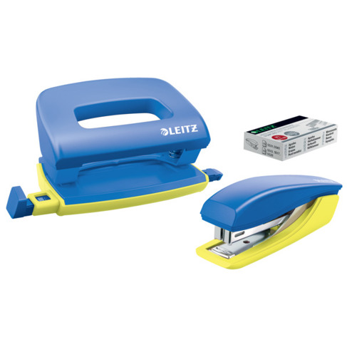 Leitz | Locher und Heftgerät Urban Chic Set, 3-teilig, blau