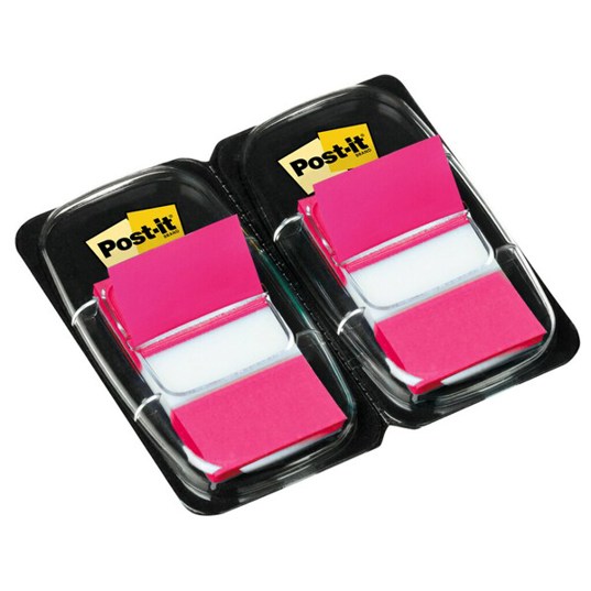 3M | Post-it® Index Haftstreifen, Pink, 25.4 mm x 43.2 mm